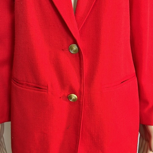 Sag, harbor, petite size 6 double breasted, longsleeved red blazer - Picture 3 of 8